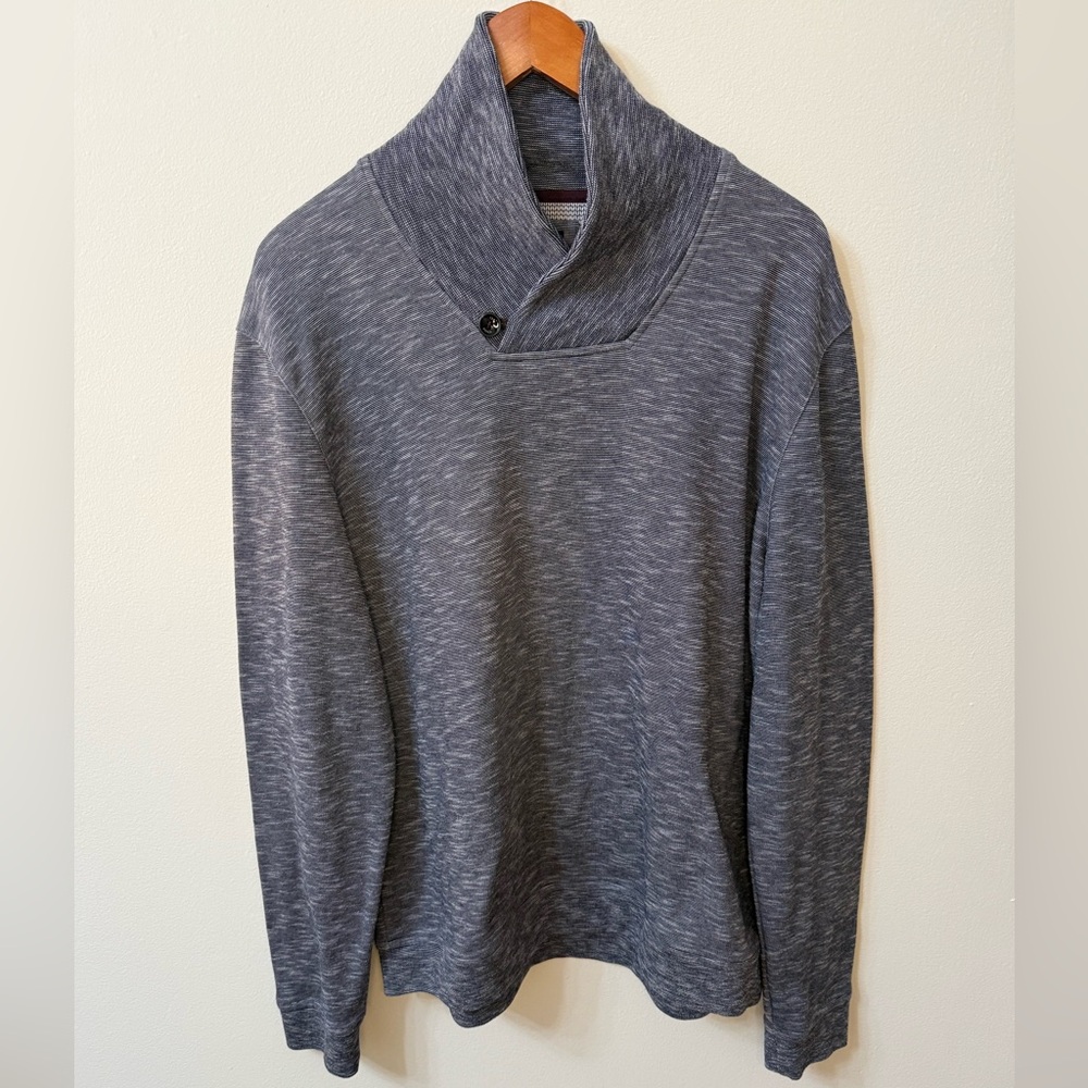 Ted Baker London Shawl Collar Sweater Gray Size 6 (XL) Cotton Blend